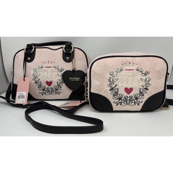 Women’s Juicy Couture Heritage Collection Powder‎ Blush Handbag Lot Of 2 NWT - Picture 1 of 12